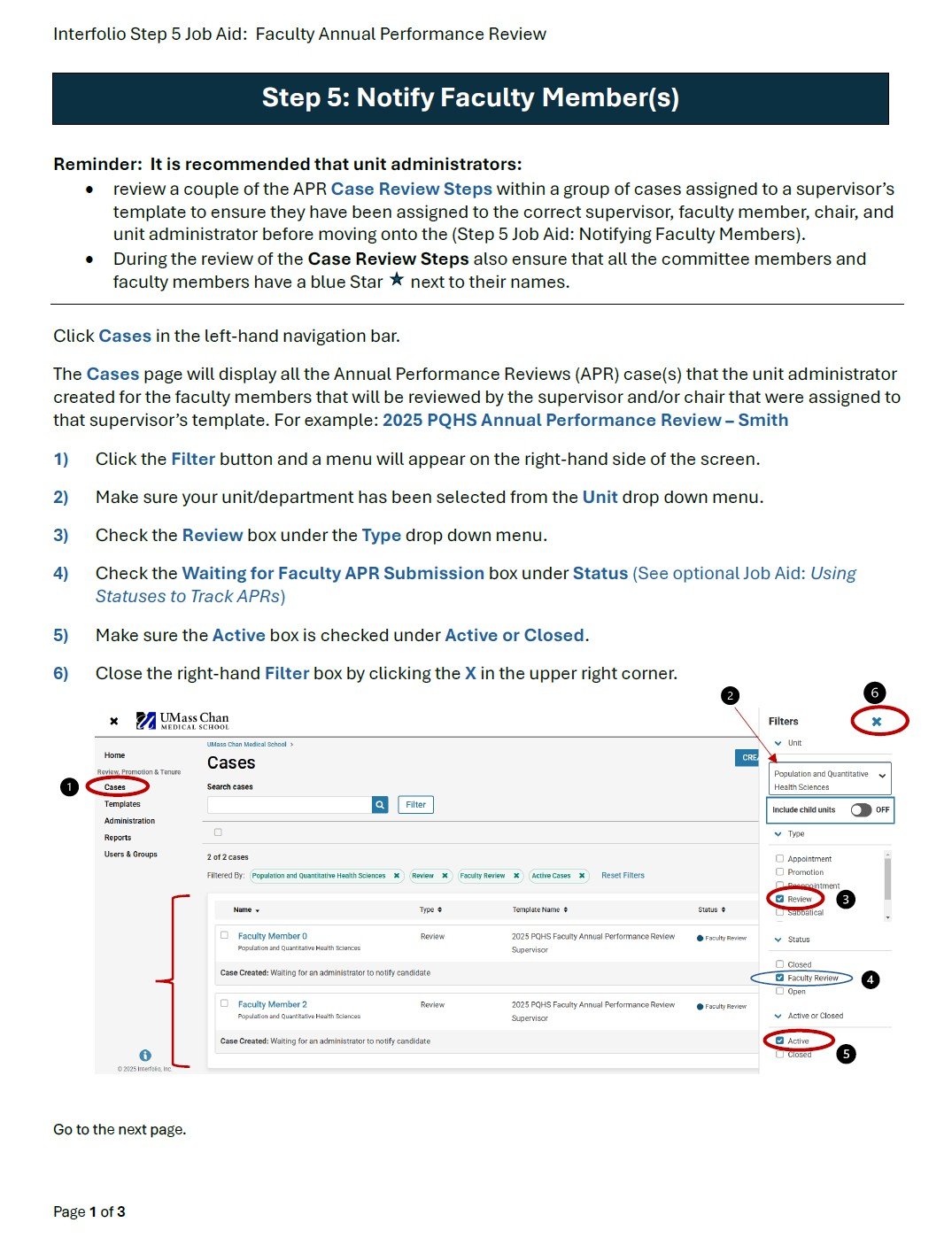 step 5: notify faculty members