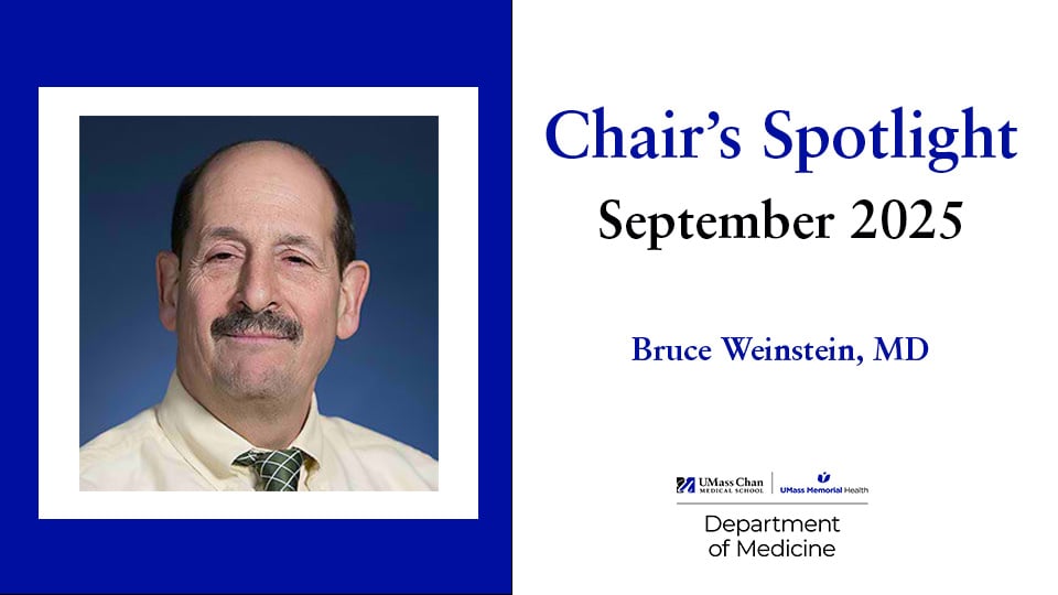 Chair's Spotlight, September 2025, Bruce Weinstein, MD, image of Dr. Weinstein