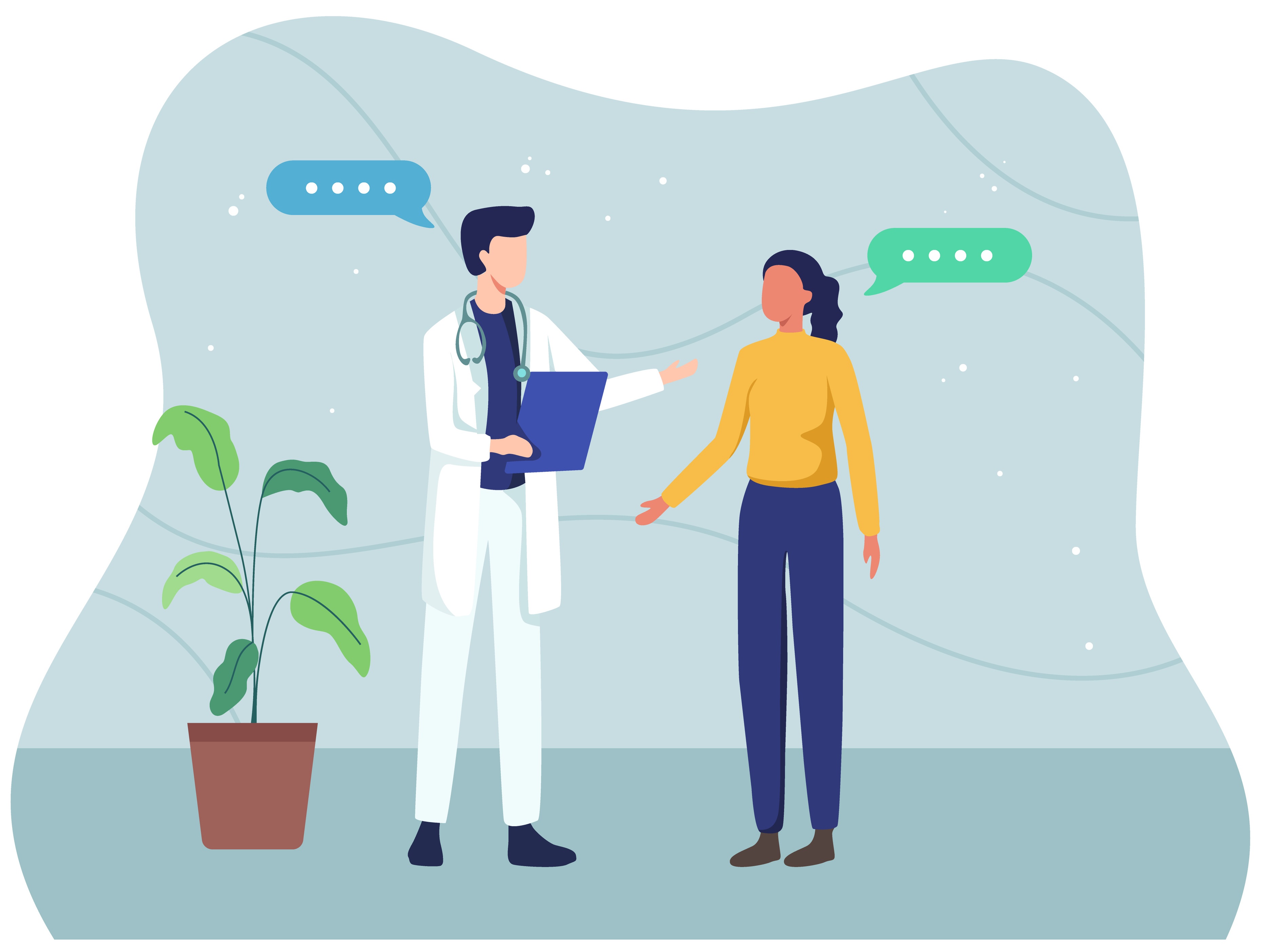 Image of a doctor speaking with a patient