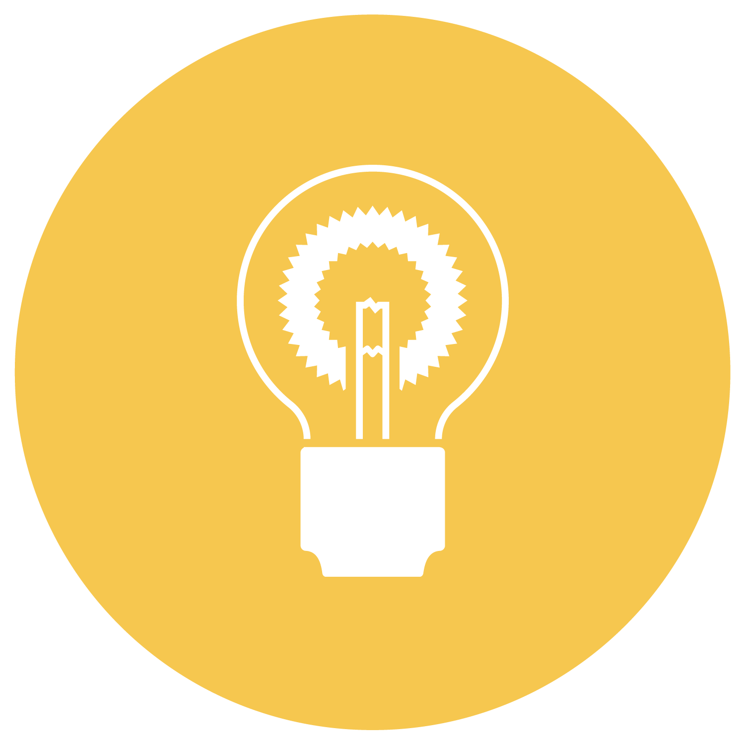 Yellow circle lightbulb icon