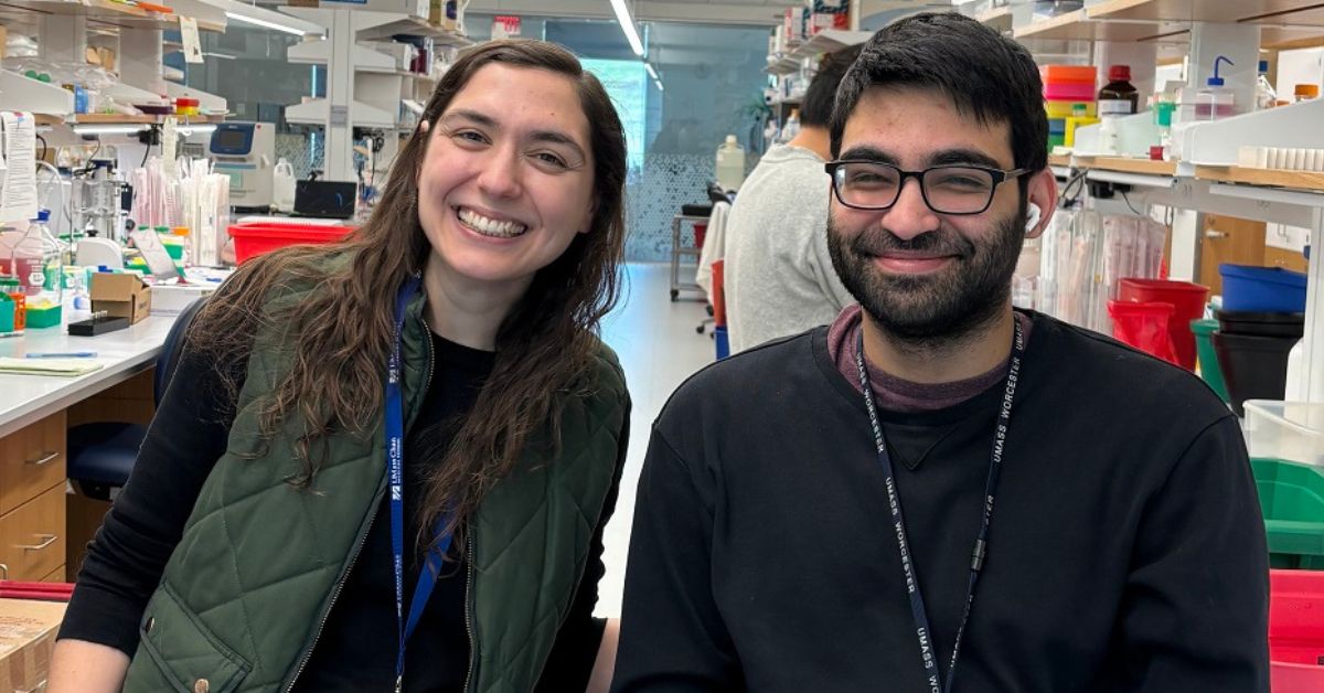Jessica Spinelli, PhD and graduate student Nicolai Hathiramani