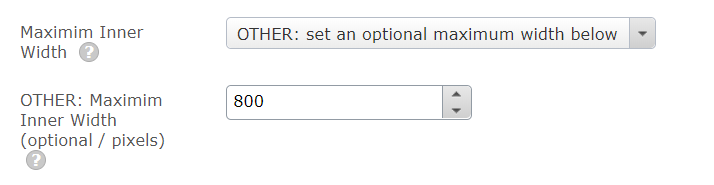 dropdown field to select width