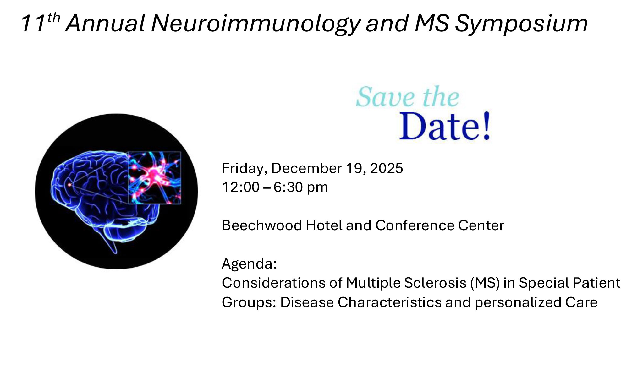 Neuroimmunology and MS Symposium save the data image