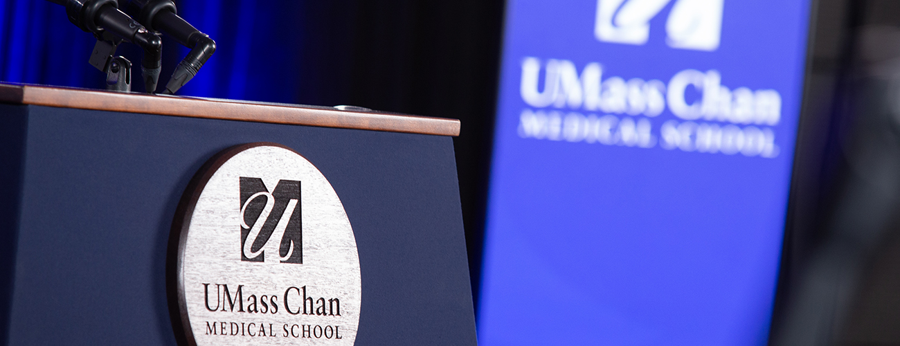 Photo of UMass Chan podium 