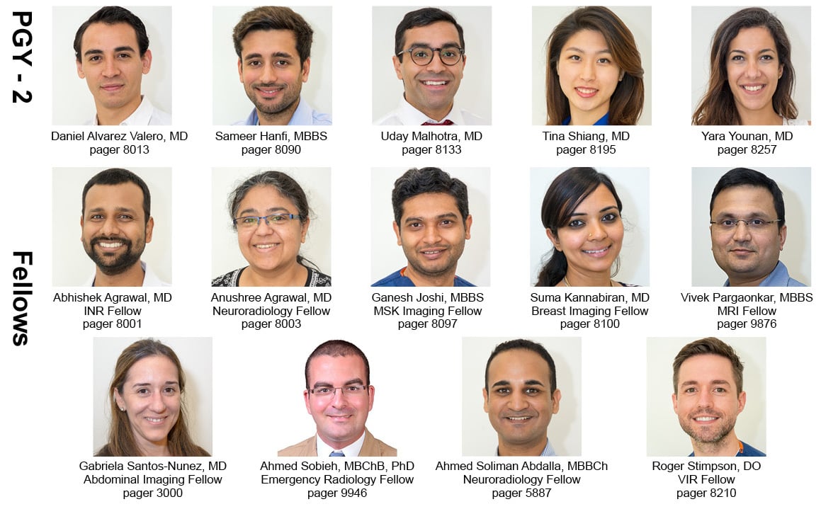 New Radiology Residents and Fellows 2018-2019 - UMass Chan Medical School