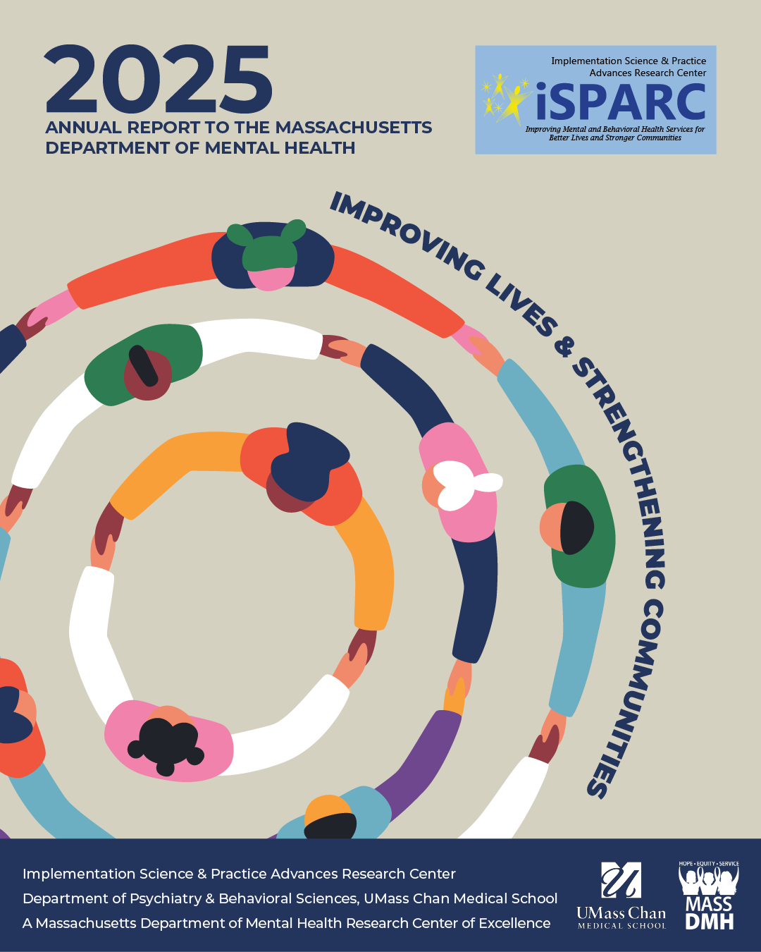 illustration people arms forming an intertwined circle