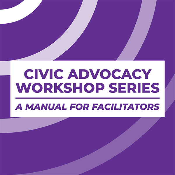 purple box with white circles and text