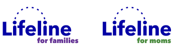 lifeline for families and moms logos its all text