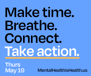 blue graphic that says make time. breathe. connect. take action