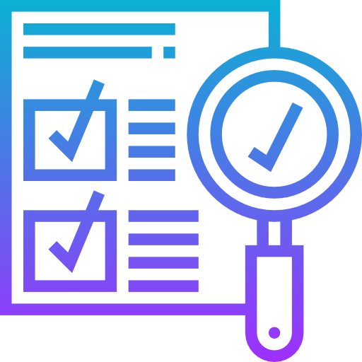 icon application with check marks and magnifying glass