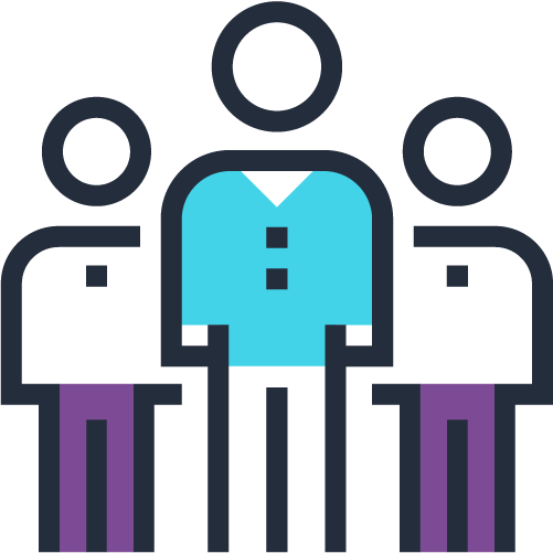 3 people grouped together icon