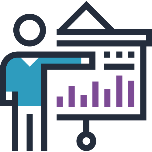 presenter with screen icon