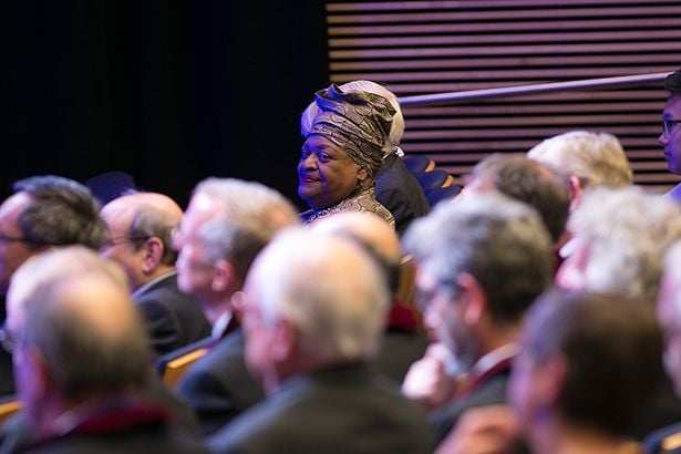 Deborah Harmon Hines in the audience at Convocation